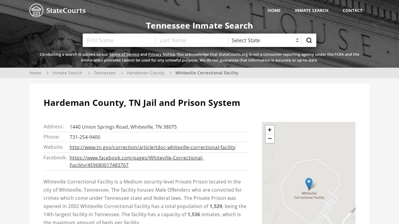 Whiteville Correctional Facility Inmate Records Search ...