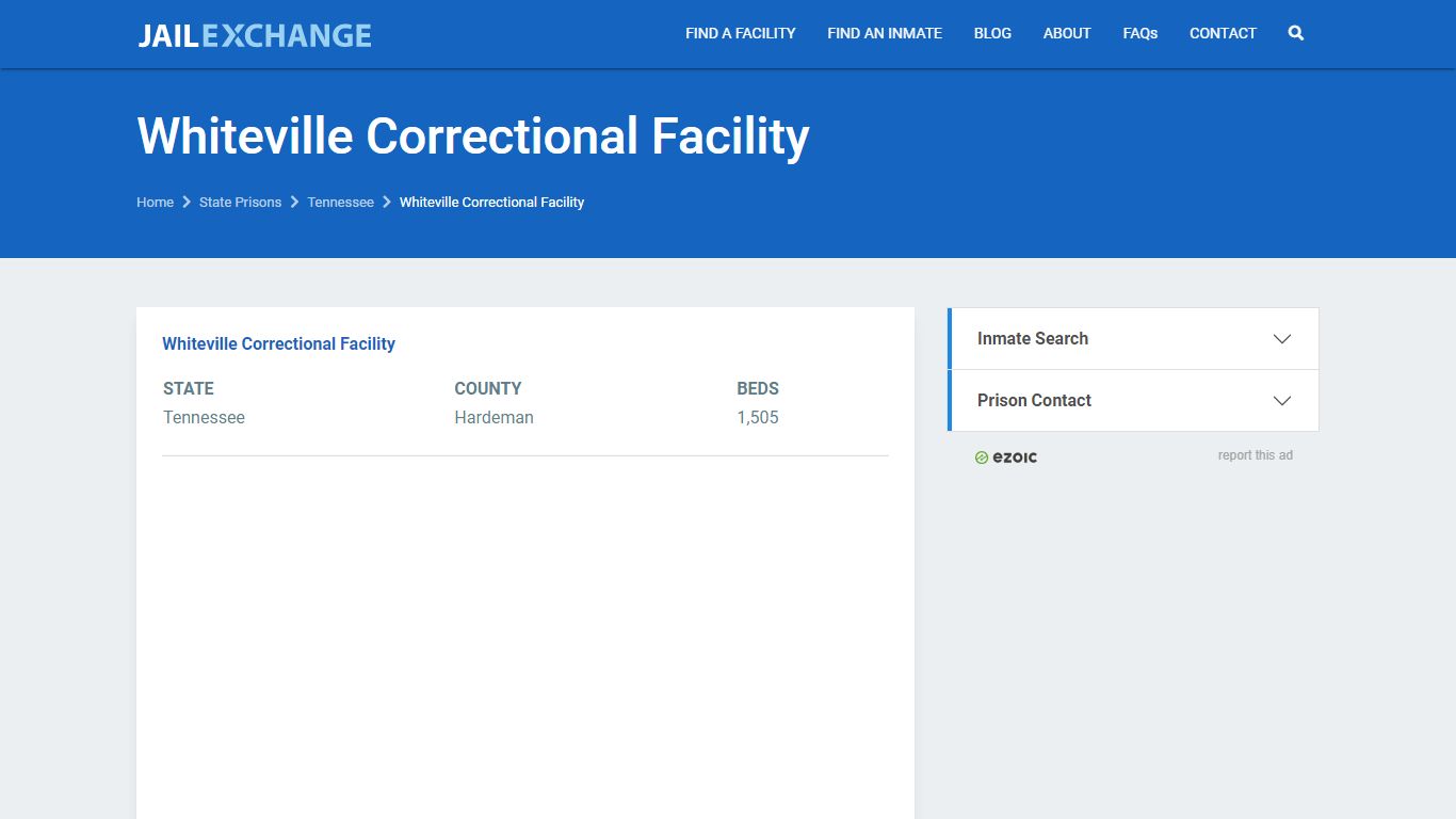 Whiteville Correctional Facility Prisoner Search ...