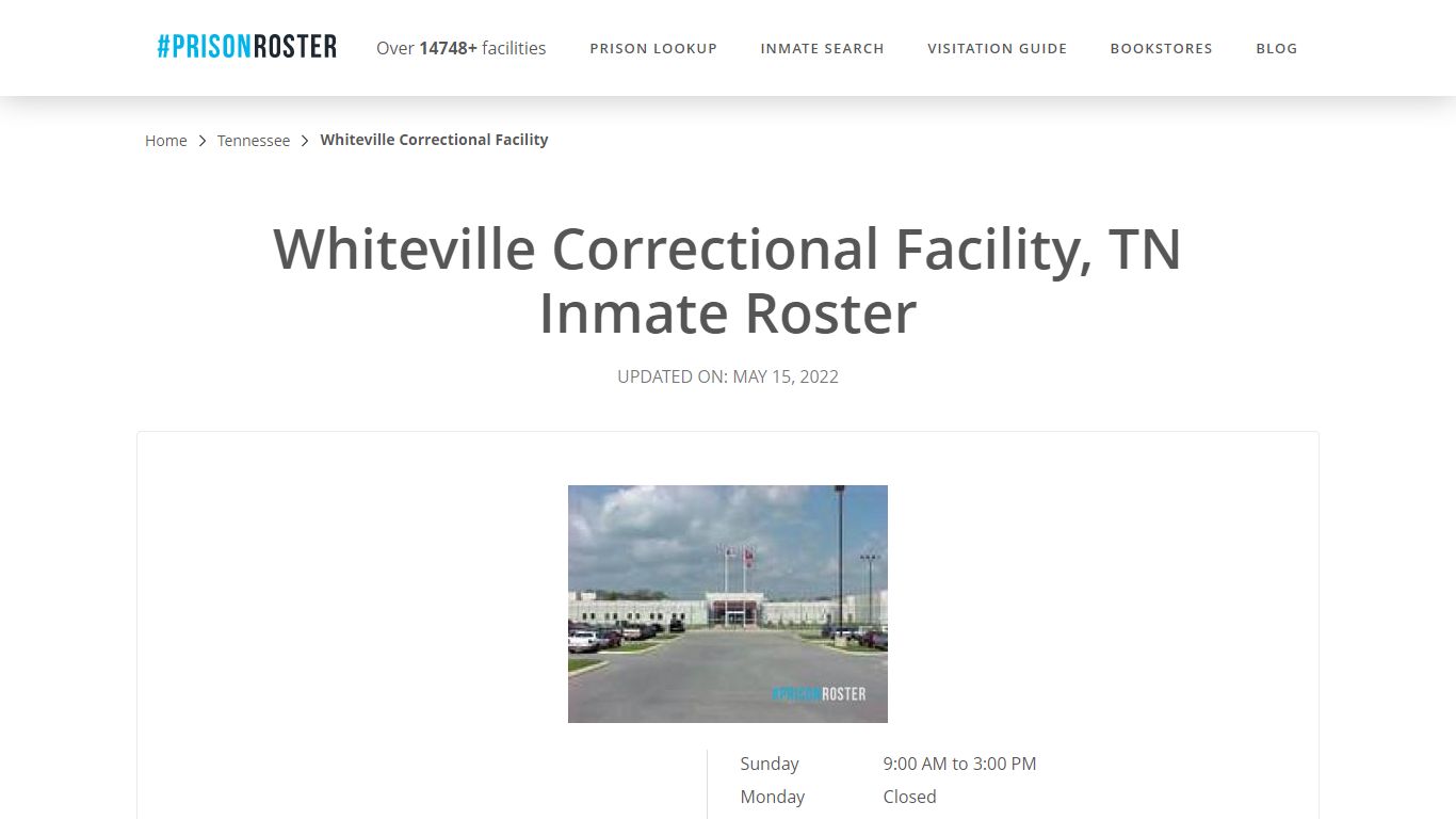 Whiteville Correctional Facility, TN Inmate Roster